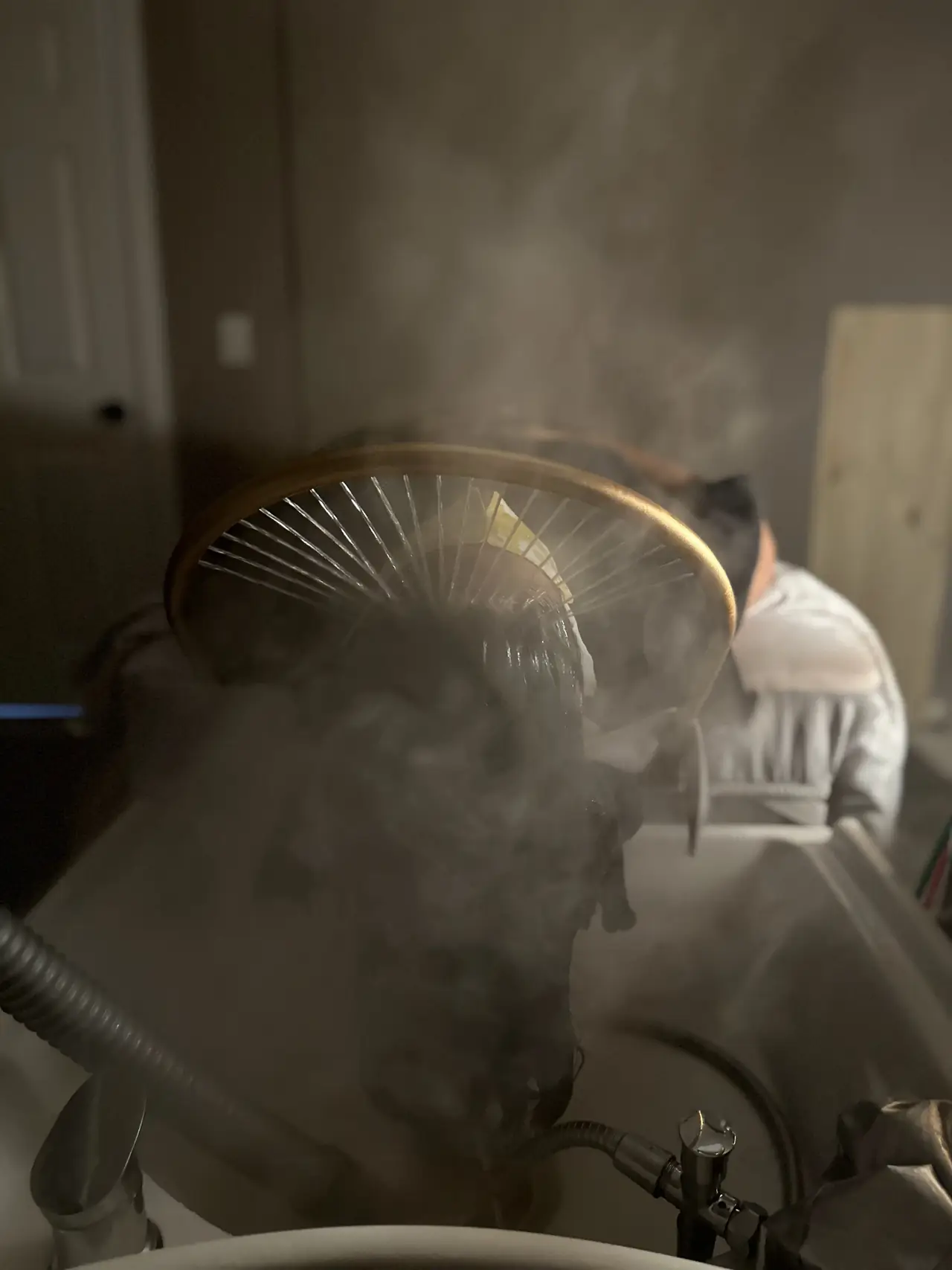 Warm steam ritual during Japanese Head Spa treatment